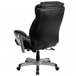 Big & Tall 400 lb. Rated Black LeatherSoft Executive Ergonomic Office Chair with Silver Adjustable Arms