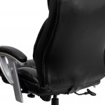 Big & Tall 400 lb. Rated Black LeatherSoft Executive Ergonomic Office Chair with Silver Adjustable Arms