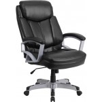 Big & Tall 500 lb. Rated Black LeatherSoft Executive Swivel Ergonomic Office Chair with Arms