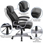 Big & Tall 500 lb. Rated Black LeatherSoft Executive Swivel Ergonomic Office Chair with Arms