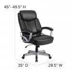 Big & Tall 500 lb. Rated Black LeatherSoft Executive Swivel Ergonomic Office Chair with Arms