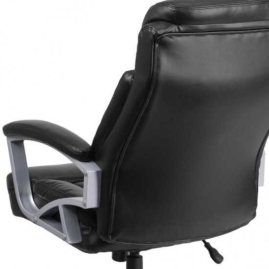 Big & Tall 500 lb. Rated Black LeatherSoft Executive Swivel Ergonomic Office Chair with Arms