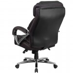 Big & Tall 500 lb. Rated Black LeatherSoft Executive Swivel Ergonomic Office Chair with Chrome Base and Arms