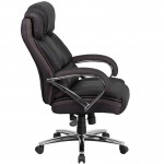 Big & Tall 500 lb. Rated Black LeatherSoft Executive Swivel Ergonomic Office Chair with Chrome Base and Arms