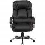 Big & Tall 500 lb. Rated Black LeatherSoft Executive Swivel Ergonomic Office Chair with Chrome Base and Arms