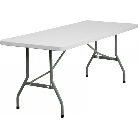 6-Foot Granite White Plastic Folding Table