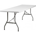 8-Foot Granite White Plastic Folding Table