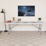 8-Foot Granite White Plastic Folding Table