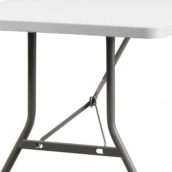 8-Foot Granite White Plastic Folding Table