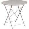 Commercial Grade 30" Round Light Gray Indoor-Outdoor Steel Folding Patio Table