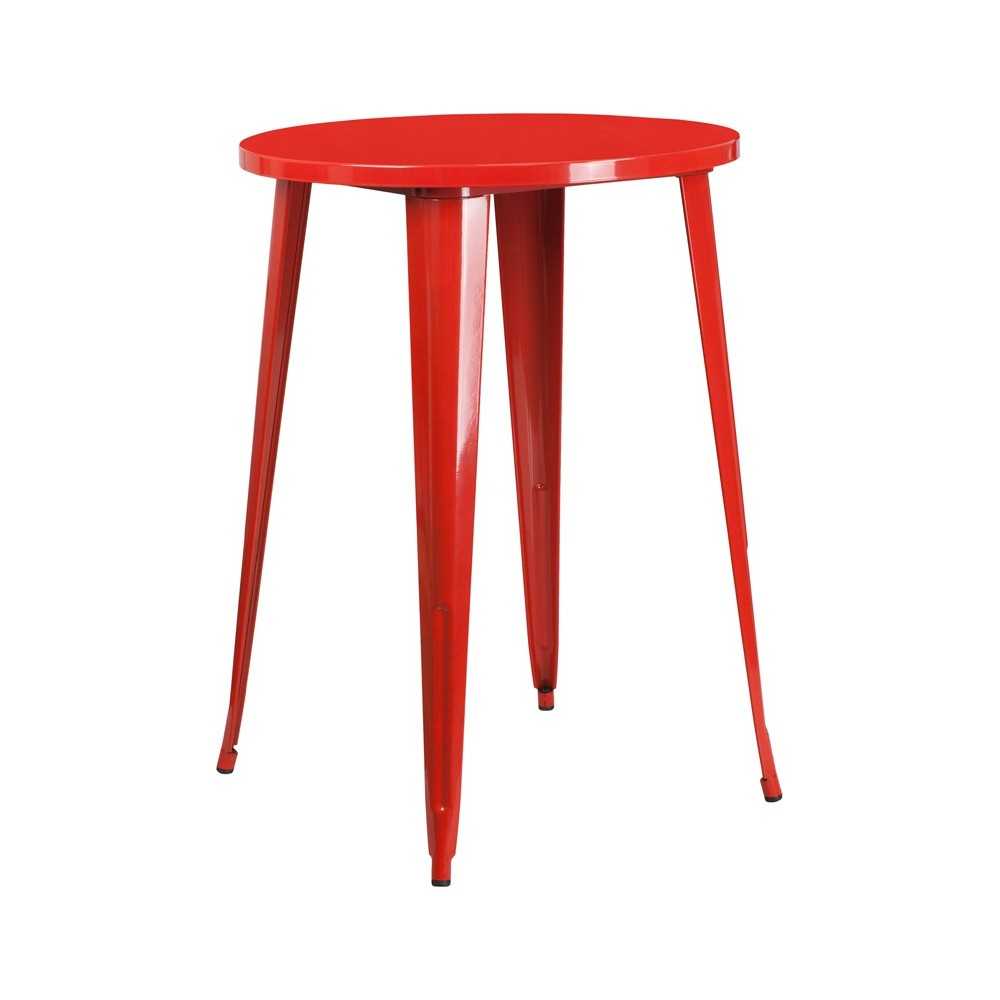 Commercial Grade 30" Round Red Metal Indoor-Outdoor Bar Height Table Commercial Grade 30" Round Red Metal Indoor-Outdoor Bar Height Table