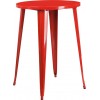 Commercial Grade 30" Round Red Metal Indoor-Outdoor Bar Height Table