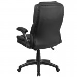 Extreme Comfort High Back Black LeatherSoft Executive Swivel Ergonomic Office Chair with Flip-Up Arms