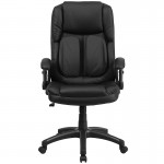 Extreme Comfort High Back Black LeatherSoft Executive Swivel Ergonomic Office Chair with Flip-Up Arms