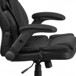 Extreme Comfort High Back Black LeatherSoft Executive Swivel Ergonomic Office Chair with Flip-Up Arms