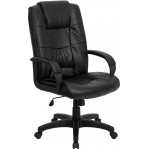 High Back Black LeatherSoft Executive Swivel Office Chair with Arms