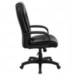 High Back Black LeatherSoft Executive Swivel Office Chair with Arms