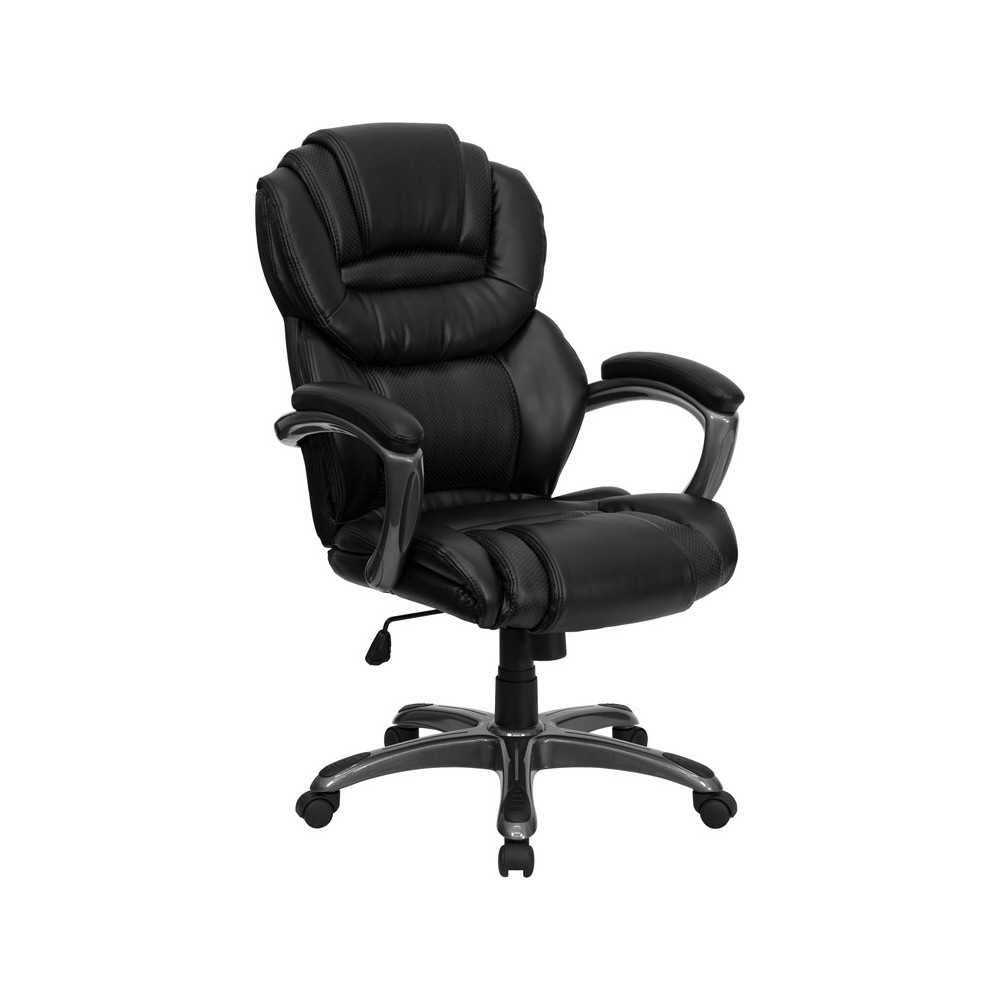 High Back Black LeatherSoft Executive Swivel Ergonomic Office Chair with Arms