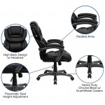 High Back Black LeatherSoft Executive Swivel Ergonomic Office Chair with Arms