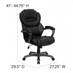 High Back Black LeatherSoft Executive Swivel Ergonomic Office Chair with Arms