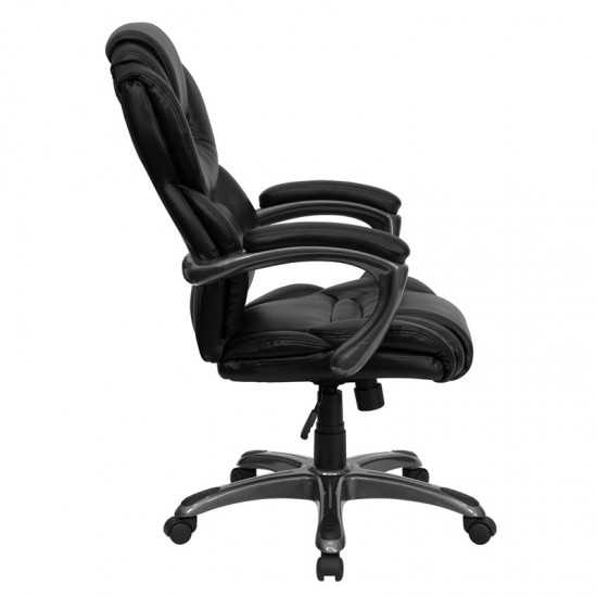 High Back Black LeatherSoft Executive Swivel Ergonomic Office Chair with Arms