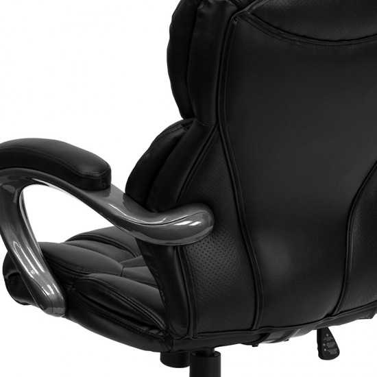 High Back Black LeatherSoft Executive Swivel Ergonomic Office Chair with Arms