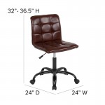 Sorrento Home and Office Task Chair in Brown LeatherSoft