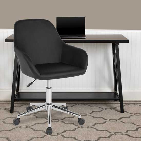 Cortana Home and Office Mid-Back Chair in Black LeatherSoft