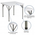 2.85-Foot Square Granite White Plastic Folding Table