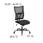 Big & Tall 400 lb. Rated Black Mesh Executive Swivel Ergonomic Office Chair