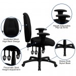 High Back Black Fabric Multifunction Ergonomic Executive Swivel Office Chair with Adjustable Arms