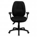 High Back Black Fabric Multifunction Ergonomic Executive Swivel Office Chair with Adjustable Arms