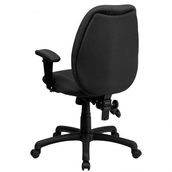 High Back Gray Fabric Multifunction Ergonomic Executive Swivel Office Chair with Adjustable Arms