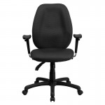 High Back Gray Fabric Multifunction Ergonomic Executive Swivel Office Chair with Adjustable Arms