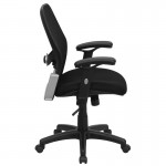 Mid-Back Black Super Mesh Executive Swivel Office Chair with Adjustable Lumbar & Arms