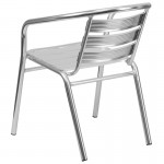 Heavy Duty Commercial Aluminum Indoor-Outdoor Restaurant Stack Chair with Triple Slat Back