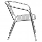 Heavy Duty Commercial Aluminum Indoor-Outdoor Restaurant Stack Chair with Triple Slat Back