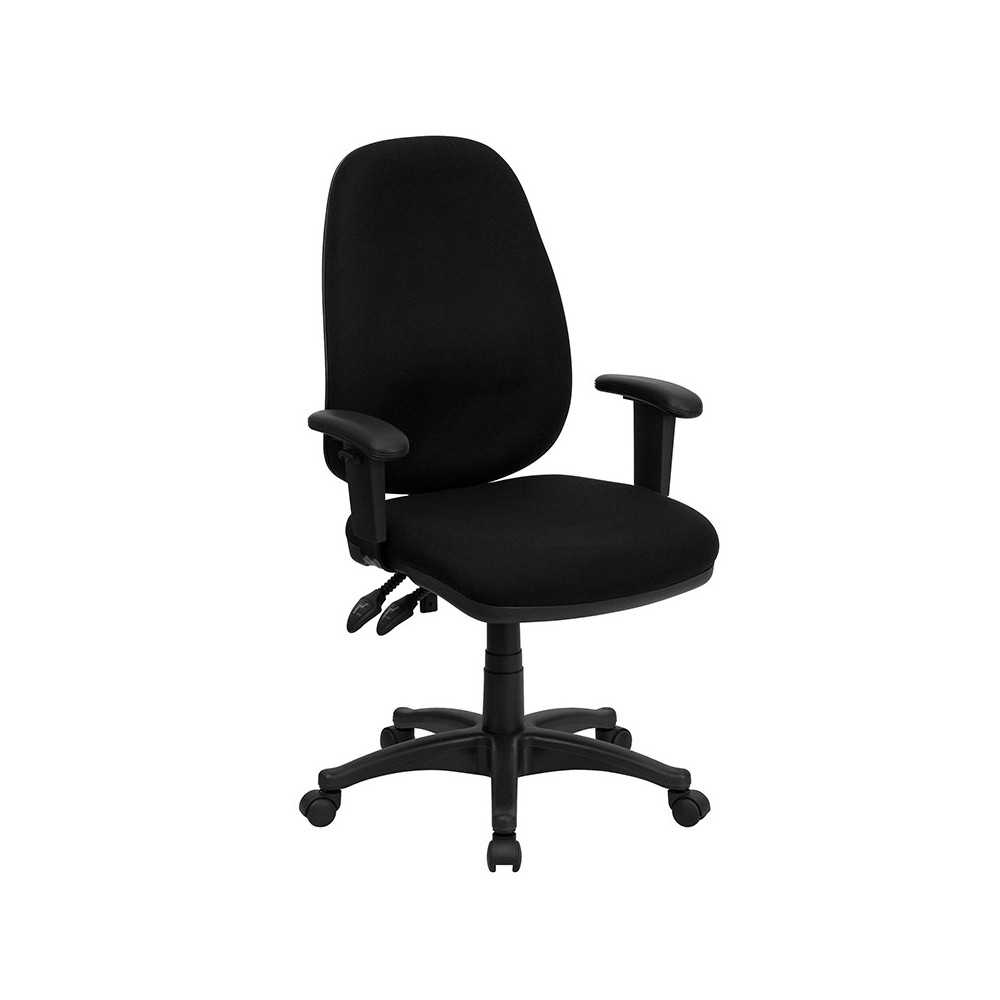 High Back Black Fabric Executive Swivel Ergonomic Office Chair with Adjustable Arms