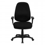 High Back Black Fabric Executive Swivel Ergonomic Office Chair with Adjustable Arms