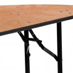 4-Foot Half-Round Wood Folding Banquet Table