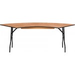 7.25 ft. x 2.5 ft. Serpentine Wood Folding Banquet Table