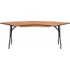 7.25 ft. x 2.5 ft. Serpentine Wood Folding Banquet Table