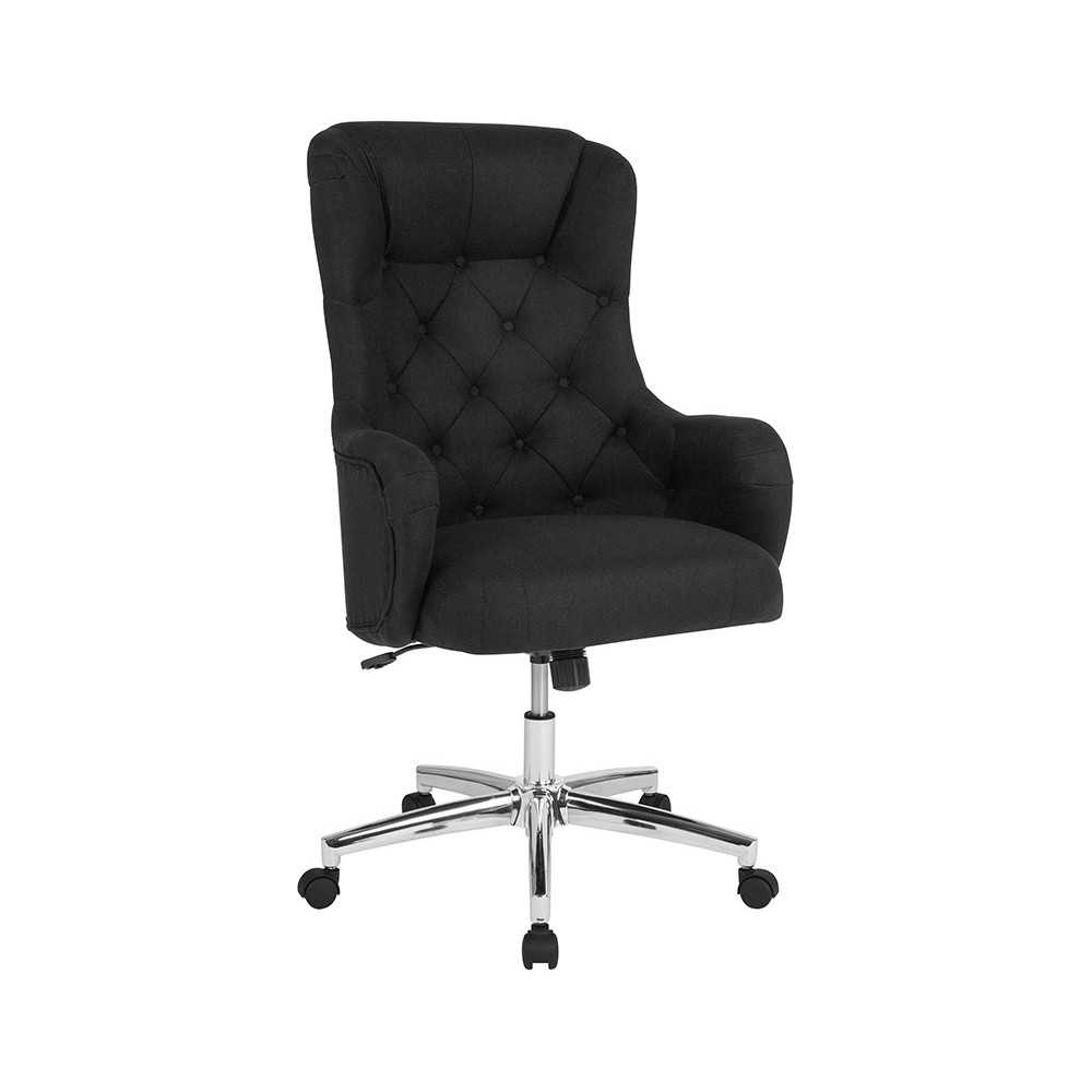 Chambord Home and Office Upholstered High Back Chair in Black Fabric