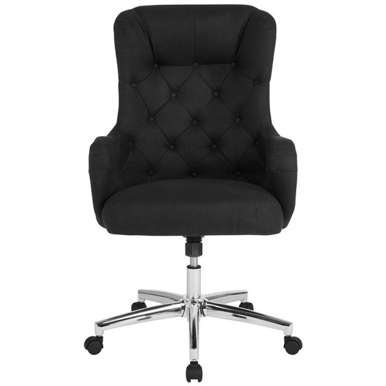 Chambord Home and Office Upholstered High Back Chair in Black Fabric