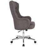 Chambord Home and Office Upholstered High Back Chair in Dark Gray Fabric