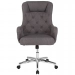 Chambord Home and Office Upholstered High Back Chair in Dark Gray Fabric