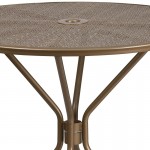 Commercial Grade 35.25" Round Gold Indoor-Outdoor Steel Patio Table