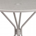 Commercial Grade 35.25" Round Light Gray Indoor-Outdoor Steel Patio Table