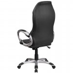 High Back Black Vinyl Executive Swivel Office Chair with Arms