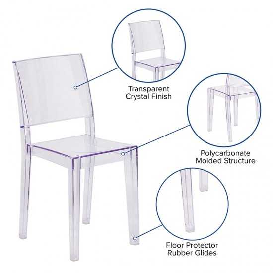 Phantom Series Transparent Stacking Side Chair